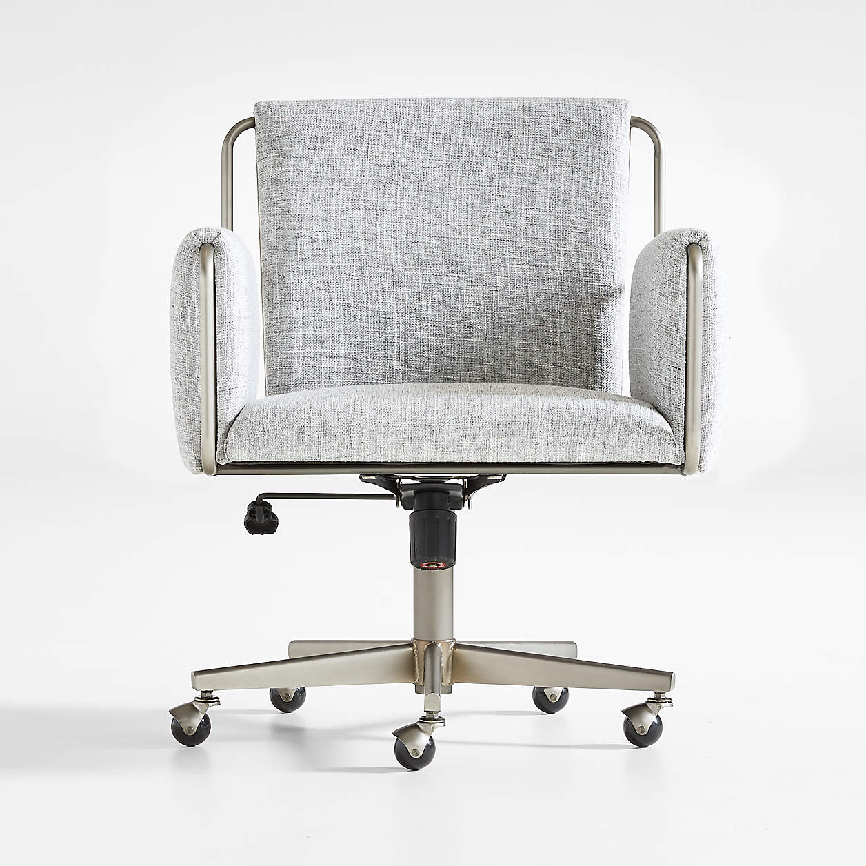 Caterina Grey Upholstered Office Chair with Silver Base + Reviews