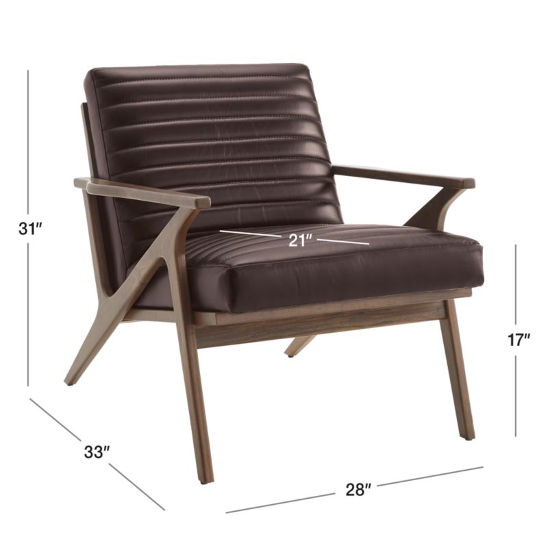 View Cavett Channel Walnut Wood Frame Chair - image 2 of 11