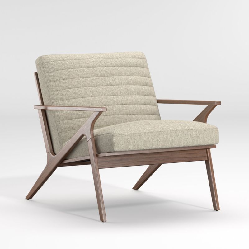 Cavett Channel Walnut Wood Frame Chair - image 0 of 10