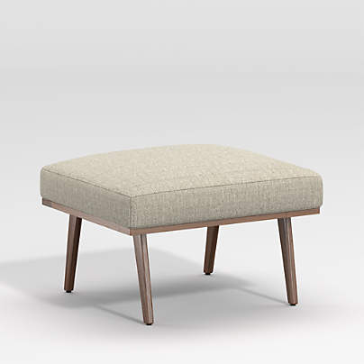 Cavett Channel Walnut Wood Frame Ottoman