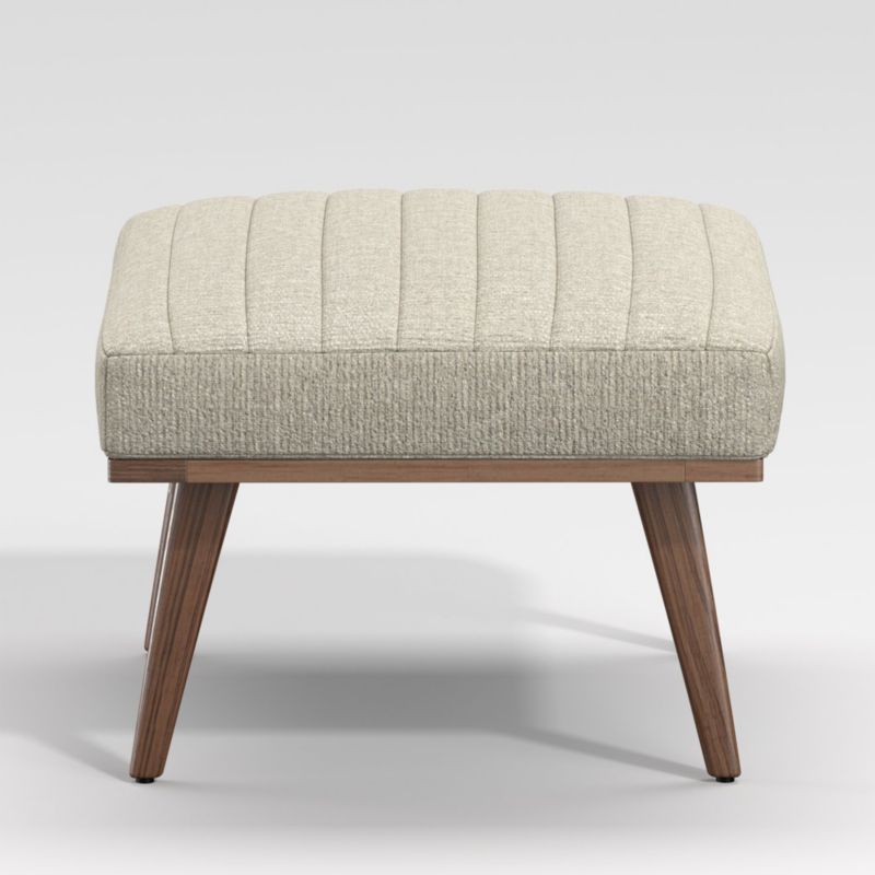 Cavett Channel Walnut Wood Frame Ottoman - image 5 of 9