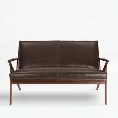 Crate and deals barrel leather loveseat