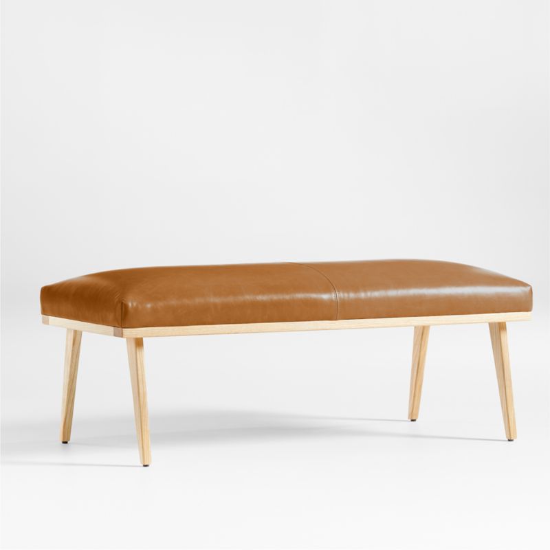 Cavett Ash Wood Leather Bench - image 4 of 7