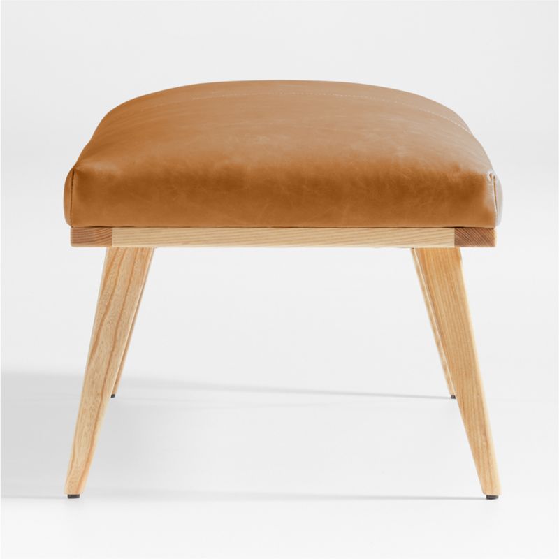 Cavett Ash Wood Leather Bench - image 5 of 7