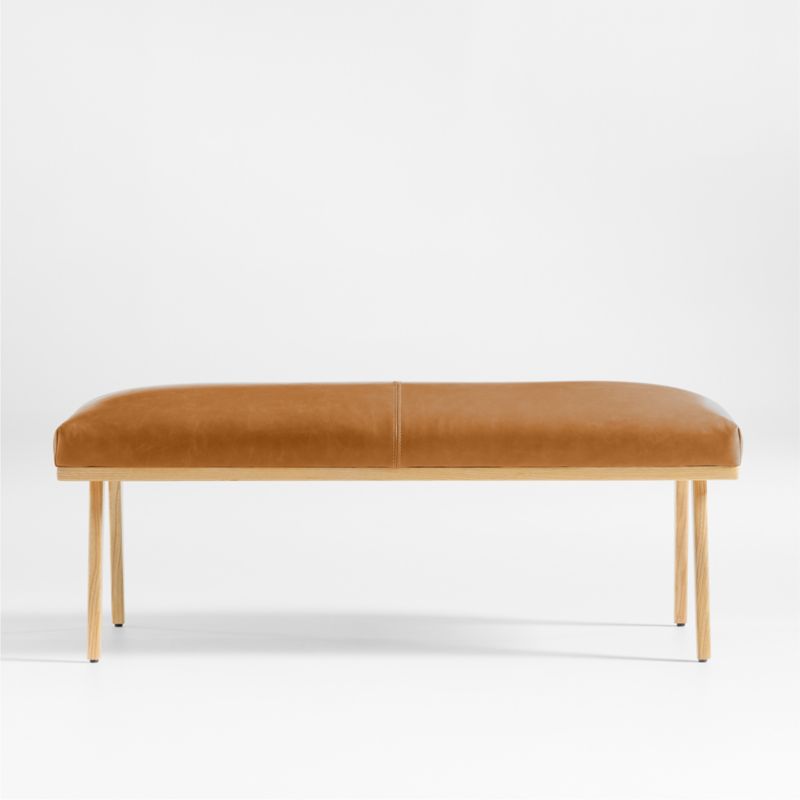 Cavett Ash Wood Leather Bench - image 1 of 7