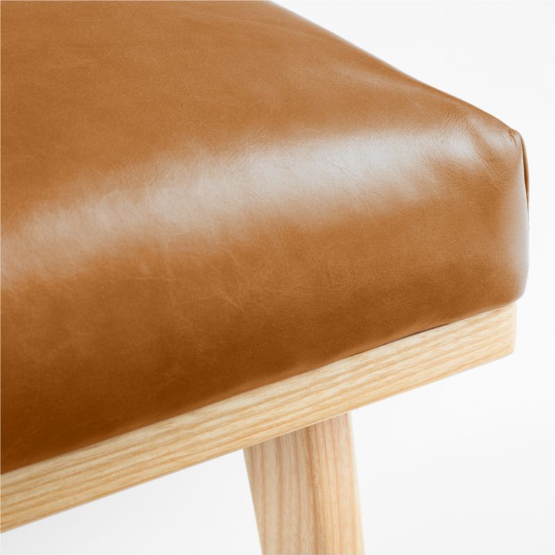 Cavett Ash Wood Leather Bench - image 6 of 7