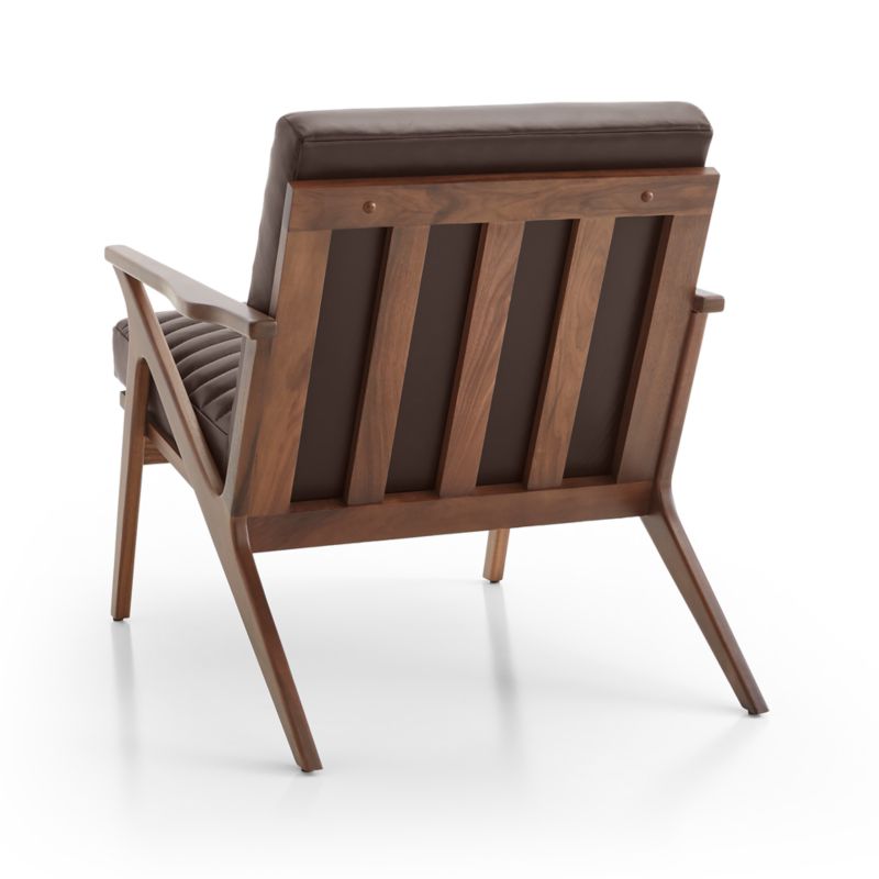 Cavett Channel Leather Walnut Wood Frame Chair - image 11 of 12