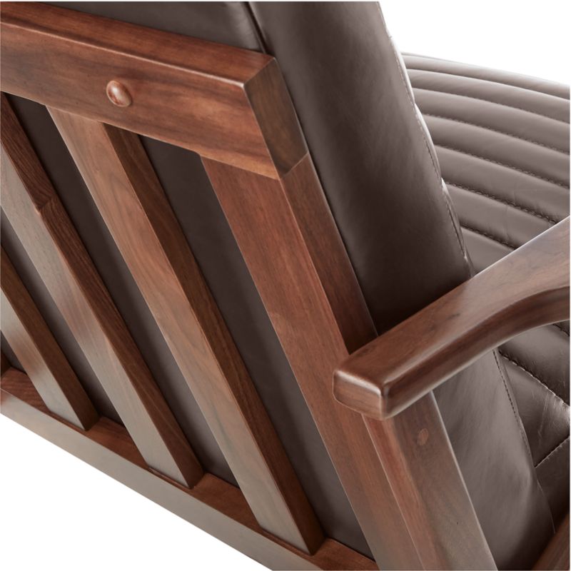 Cavett Channel Leather Walnut Wood Frame Chair - image 7 of 12