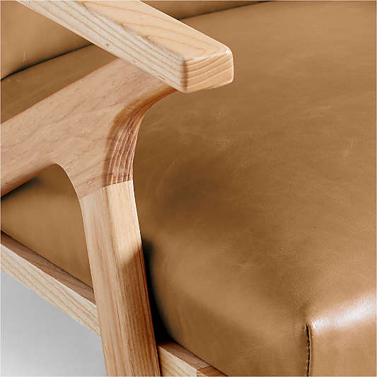 Cavett Wood and Leather Accent Chair