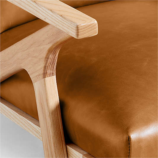 Cavett Wood and Leather Accent Chair