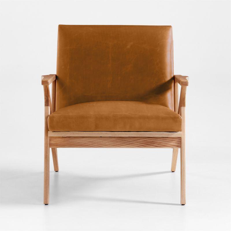 Cavett Ash Wood Leather Accent Chair - image 5 of 10