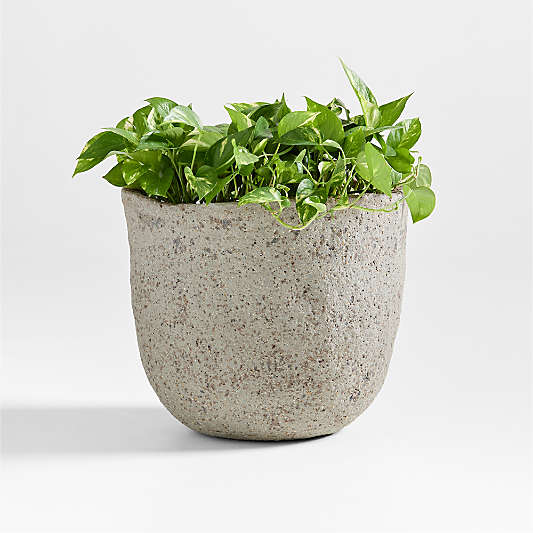 Cavo Warm Grey Textured Indoor/Outdoor Planter 16.5"x14"