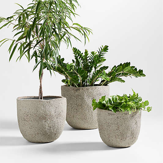 Cavo Warm Grey Textured Indoor/Outdoor Planters