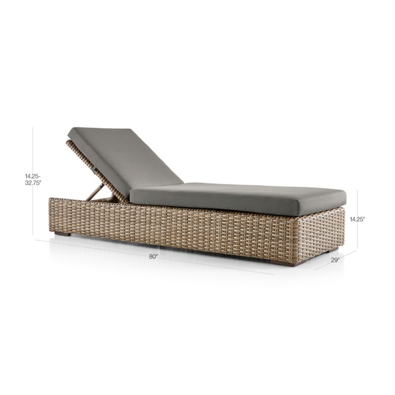 View Abaco Resin Wicker Outdoor Chaise Lounge with Graphite Sunbrella ® Cushion - image 2 of 7