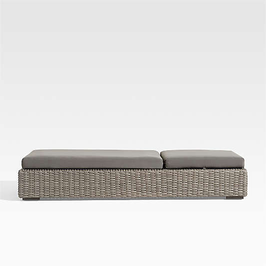 Abaco Resin Wicker Outdoor Sun Lounger with Canvas Charcoal Sunbrella ® Cushion