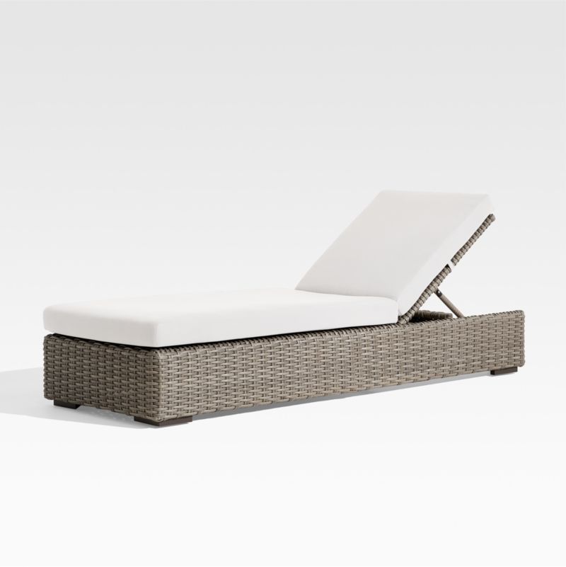 Abaco All Weather Resin Wicker Outdoor Chaise Lounge with White