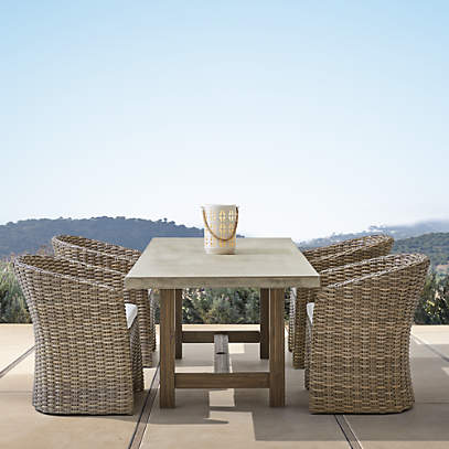 Abaco Outdoor Patio Dining Table And Chair Crate Barrel - Wicker Patio Dining Table And Chairs