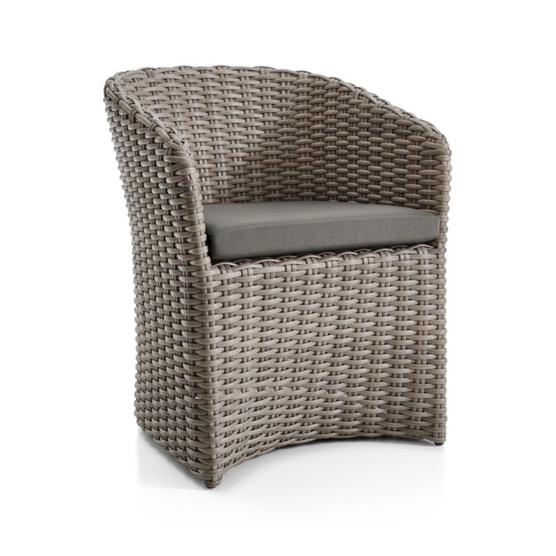 Abaco Resin Wicker Outdoor Dining Chair with Graphite Sunbrella ® Cushion