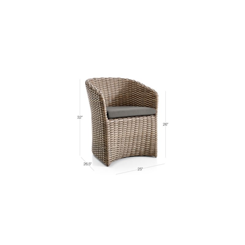 Abaco Resin Wicker Outdoor Dining Chair with Graphite Sunbrella ® Cushion