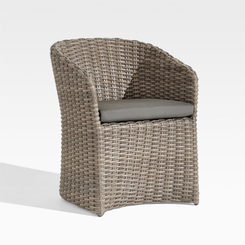 Abaco Resin Wicker Outdoor Dining Chair with Graphite Sunbrella ® Cushion