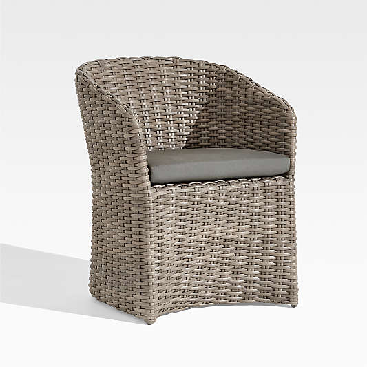 Abaco Resin Wicker Outdoor Dining Chair with Canvas Charcoal Sunbrella ® Cushion