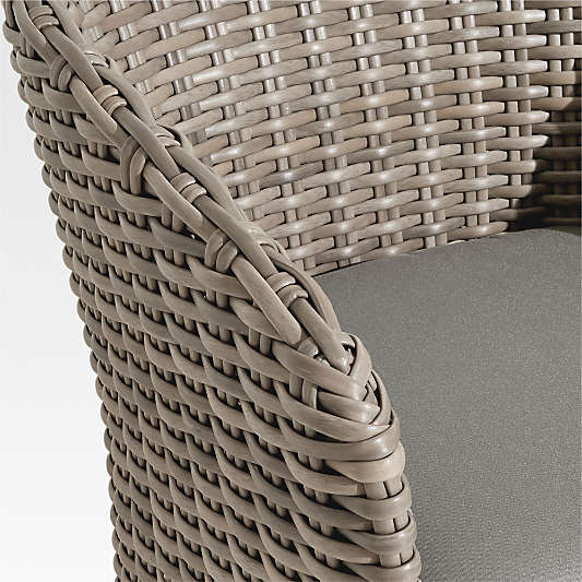 Abaco Resin Wicker Outdoor Dining Chair with Graphite Sunbrella ® Cushion