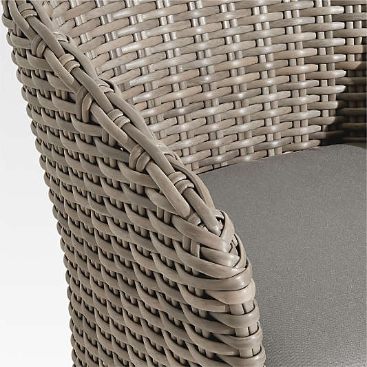 Abaco Resin Wicker Outdoor Dining Chair with Canvas Charcoal Sunbrella ® Cushion