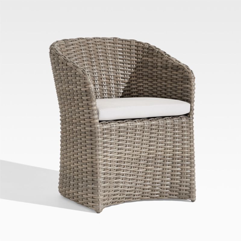 Abaco Resin Wicker Outdoor Dining Chair with White Sand Sunbrella ® Cushion - image 11 of 14