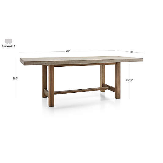 Abaco 84" Grey Concrete Outdoor Dining Table