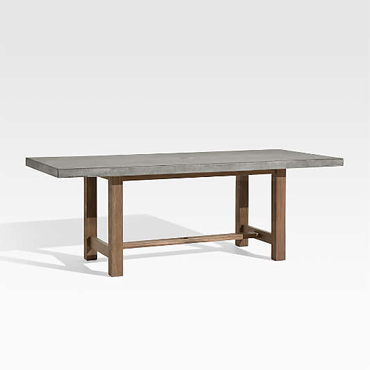 Abaco 84" Grey Wood Outdoor Dining Set with Sunbrella ® Cushions