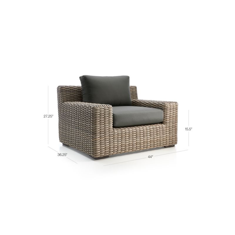 View Abaco Resin Wicker Outdoor Lounge Chair with Graphite Sunbrella ® Cushions - image 2 of 14