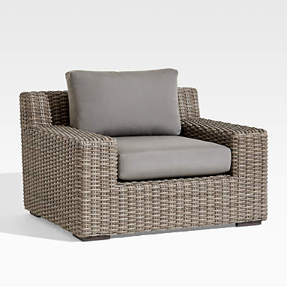 Abaco All-Weather Wicker Outdoor Lounge Chair with Canvas Charcoal Sunbrella ® Cushions