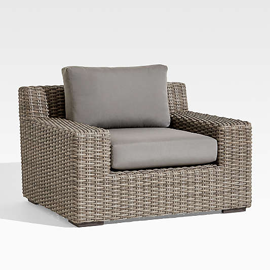 Abaco Resin Wicker Outdoor Lounge Chair with Graphite Sunbrella ® Cushions