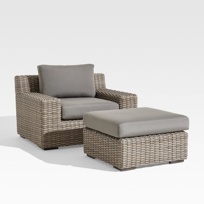 Abaco Resin Wicker Outdoor Lounge Chair with Graphite Sunbrella ® Cushions - image 9 of 13