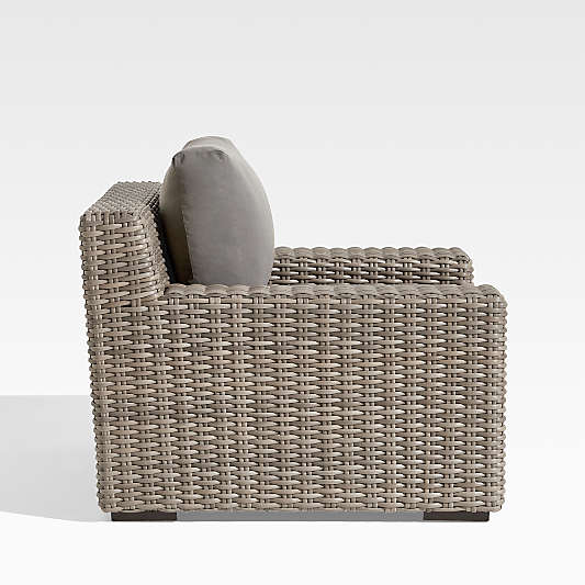 Abaco Resin Wicker Outdoor Lounge Chair with Graphite Sunbrella ® Cushions