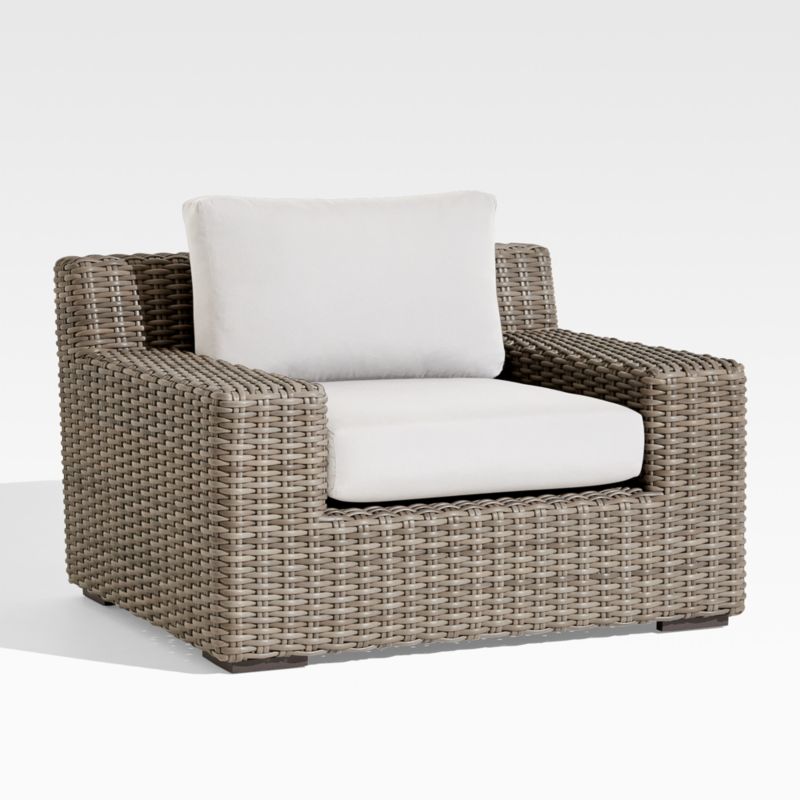 Abaco Resin Wicker Outdoor Lounge Chair with White Sand Sunbrella ® Cushions - image 0 of 16