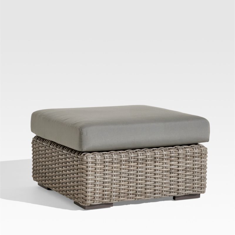 Abaco Resin Wicker Outdoor Ottoman with Graphite Sunbrella ® Cushion - image 4 of 7