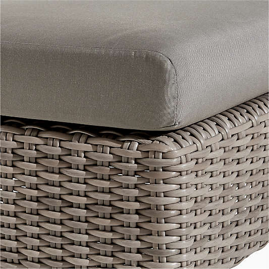 Abaco Resin Wicker Outdoor Ottoman with Canvas Charcoal Sunbrella ® Cushion
