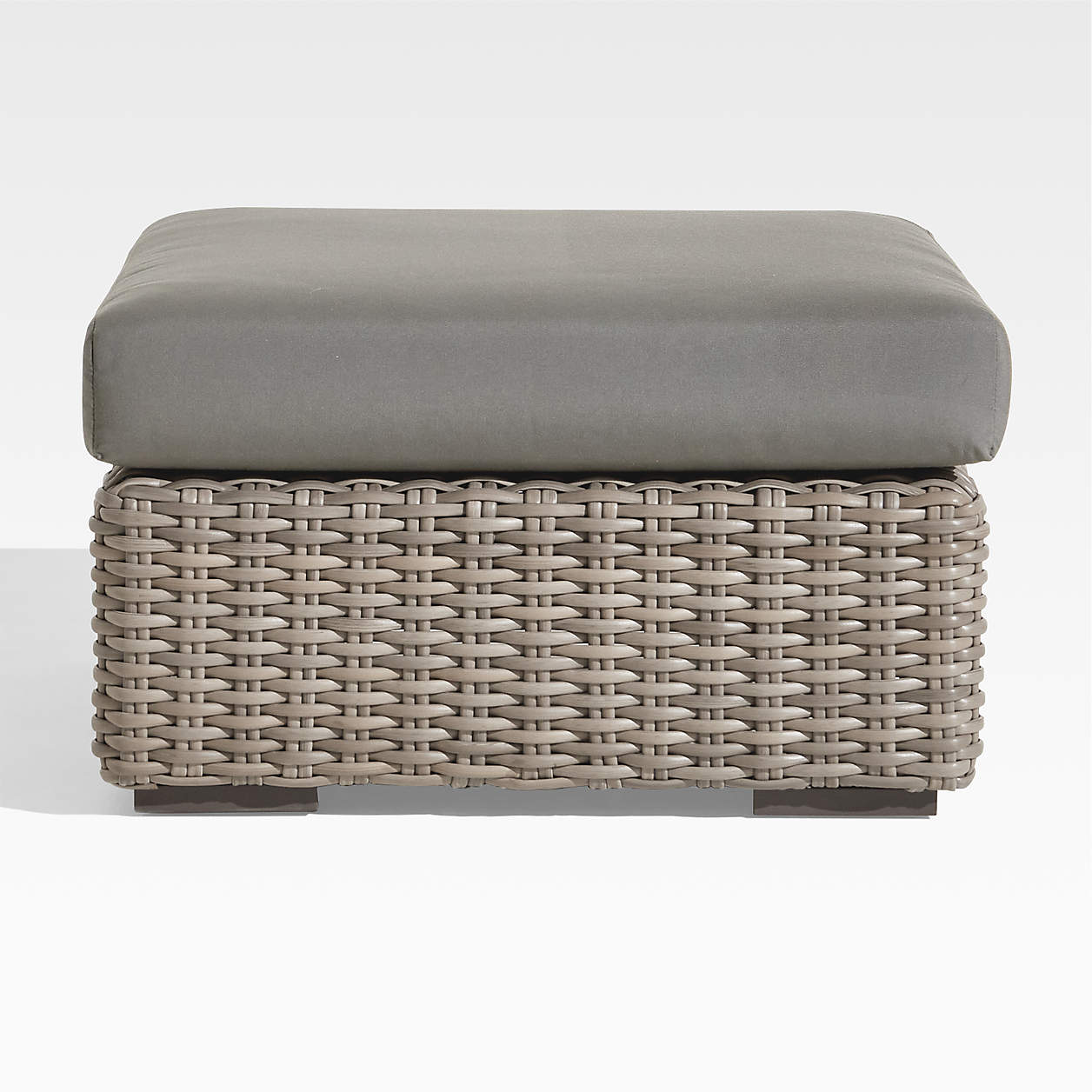 Cayman Outdoor Ottoman with Grey Cushion + Reviews Crate and Barrel