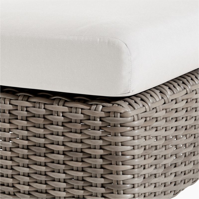 Abaco Resin Wicker Outdoor Ottoman with White Sand Sunbrella ® Cushion - image 5 of 6