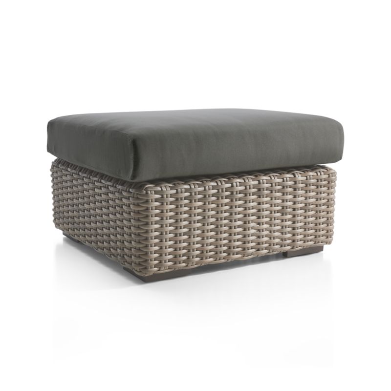 Abaco Resin Wicker Outdoor Ottoman with Graphite Sunbrella ® Cushion - image 6 of 7