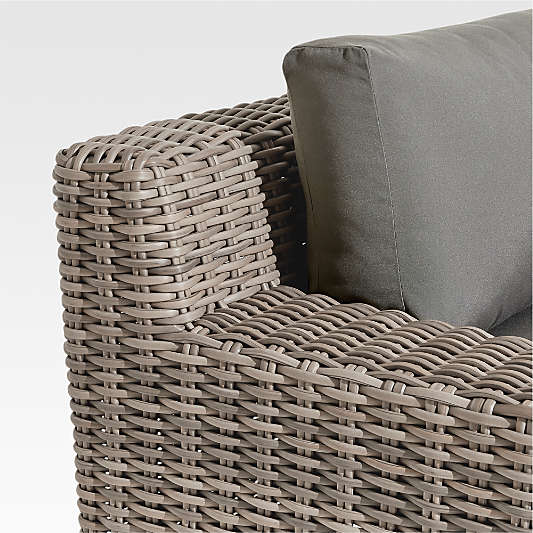 Abaco 83" Resin WIcker Outdoor Sofa with Canvas Charcoal Sunbrella ® Cushions