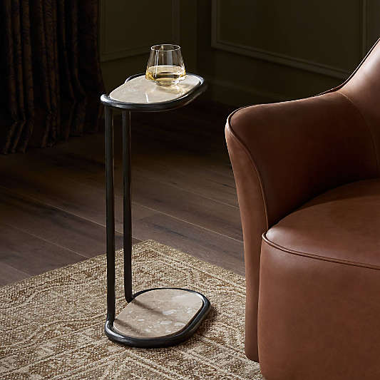 Cayson 14" Marble and Iron C Table