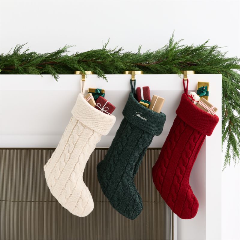 Arctic Ivory Cable Knit Christmas Stocking - image 1 of 11