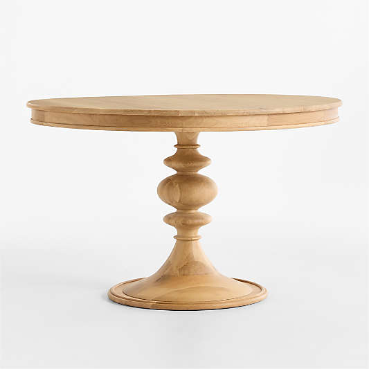 Cecily 48" Solid Oak Wood Round Pedestal Dining Table