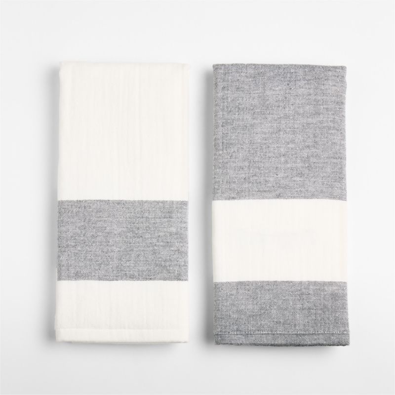 Cucina Black Organic Cotton Dish Towel, Set of 2 - image 3 of 4