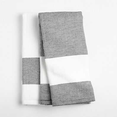 View Cucina Black Organic Cotton Absorbent Terry Dish Towels, Set of 2 details