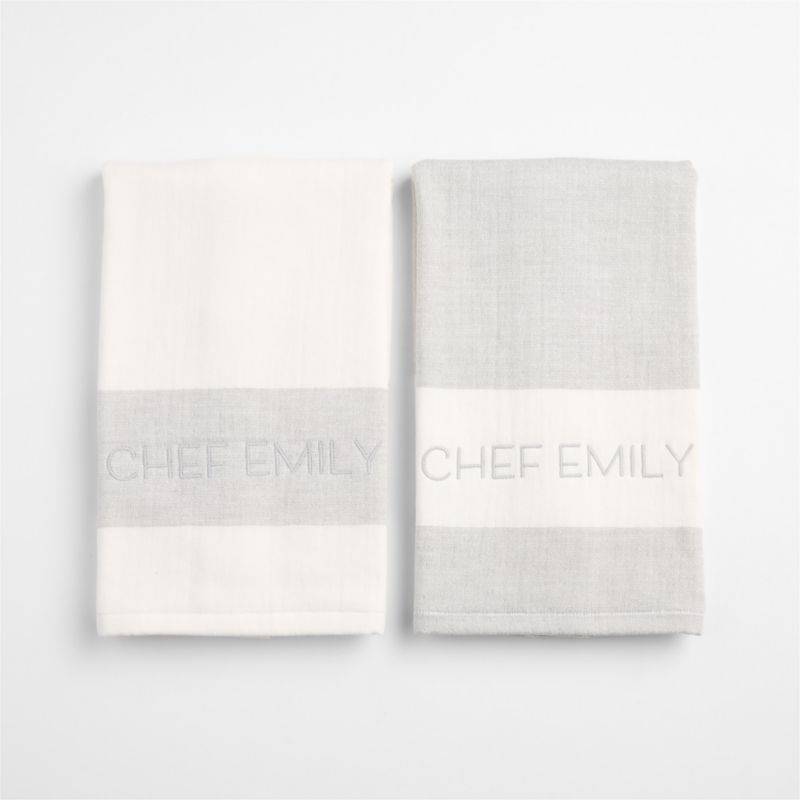 Cucina Grey Organic Cotton Dish Towel, Set of 2 - image 2 of 4