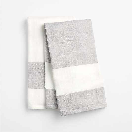 Cucina Grey Organic Cotton Dish Towel, Set of 2
