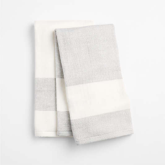 Cucina Grey Organic Cotton Dish Towel, Set of 2